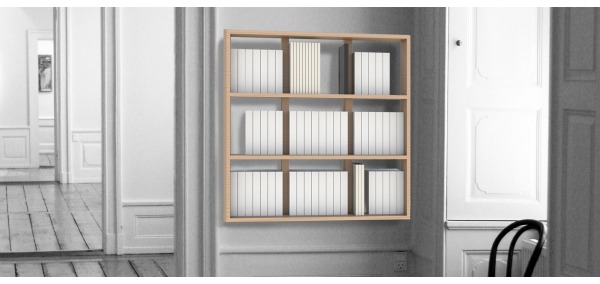 Bibliothèque suspendue étagère range livre design Wallbook