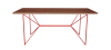 Table Wooply Design Noyer et Acier Rouge