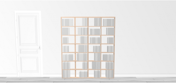 Bibliothèque bois WallBook Tout Bouleau - 160x186,5cm
