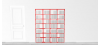 Bibliothèque bois WallBook Bois Laqué Rouge - 160x186,5cm