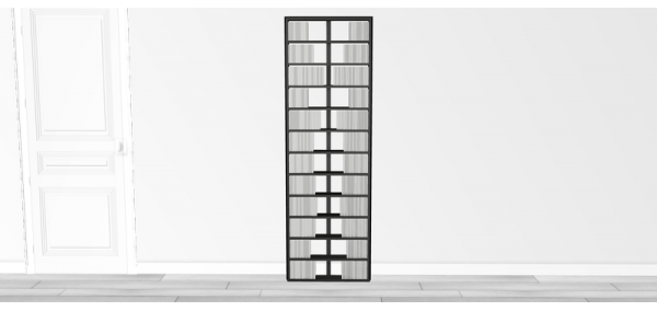 Bibliothèque noire Walldisc bois laqué noir - 60x184,5cm