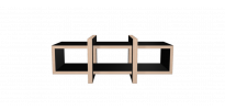 Meuble hifi noir LOW bois laqué noir - 160x60cm