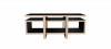 Meuble hifi noir LOW avec plateau bois laqué noir - 160x65cm