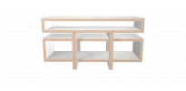 Meuble hifi blanc LOW avec caisson bois laqué blanc - 160x84cm