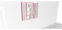 Etagère pour livre Wallbook Suspendue bois laqué rose clair - 120x108,5cm